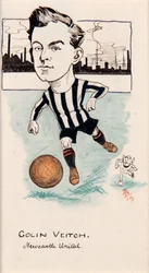 Colin Veitch, Newcastle United, tegning for et sett med sigarettkort, 1907 (penn og blekk på kort)